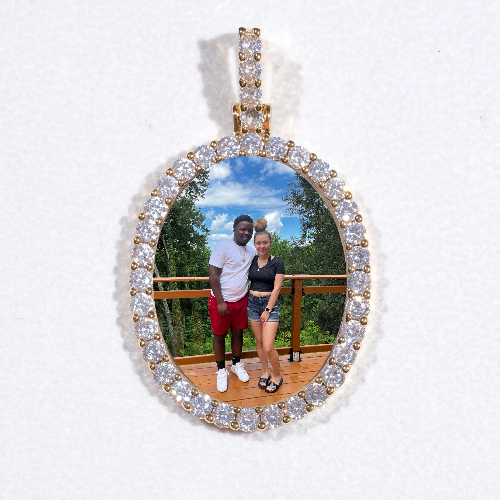 3D Oval Custom Picture Pendant