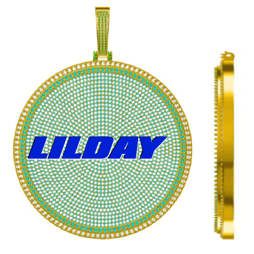 CUSTOM LETTER NECKLACE 3D BIG DISC