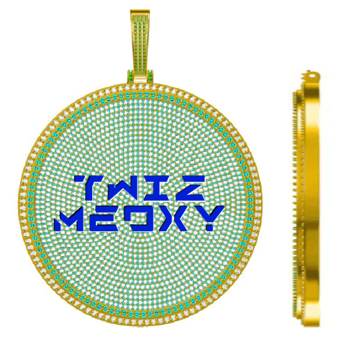 CUSTOM LETTER NECKLACE 3D BIG DISC