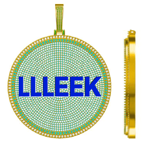 CUSTOM LETTER NECKLACE 3D BIG DISC