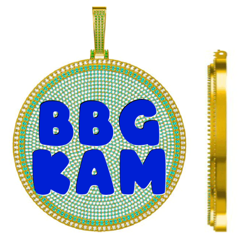 CUSTOM LETTER NECKLACE 3D BIG DISC