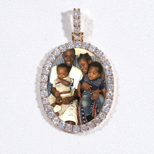 3D Oval Custom Picture Pendant