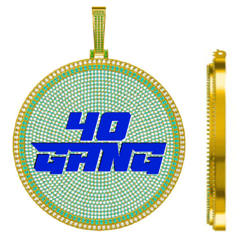 CUSTOM LETTER NECKLACE 3D BIG DISC