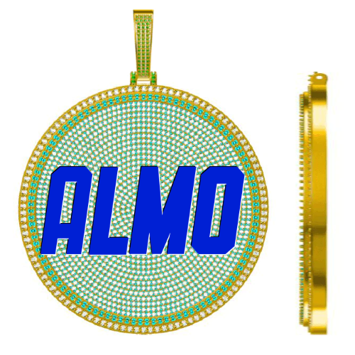 CUSTOM LETTER NECKLACE 3D BIG DISC