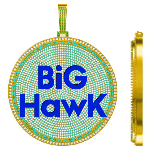 CUSTOM LETTER NECKLACE 3D BIG DISC