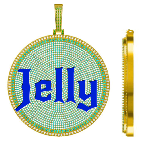 CUSTOM LETTER NECKLACE 3D BIG DISC