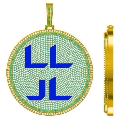 CUSTOM LETTER NECKLACE 3D BIG DISC