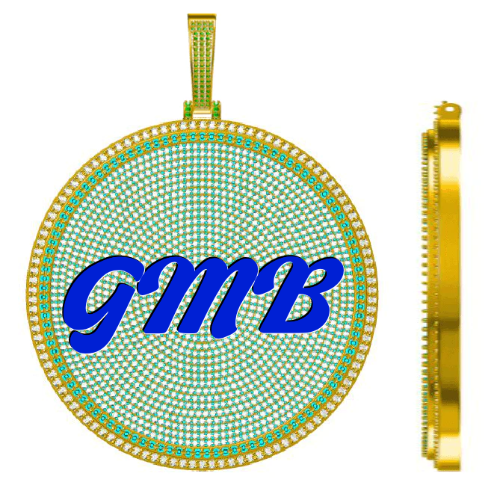 CUSTOM LETTER NECKLACE 3D BIG DISC