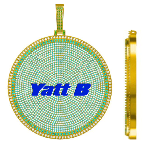 CUSTOM LETTER NECKLACE 3D BIG DISC