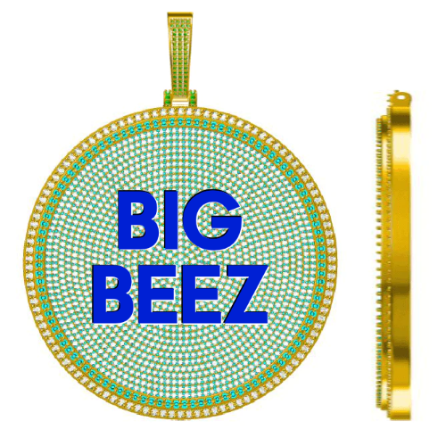 CUSTOM LETTER NECKLACE 3D BIG DISC