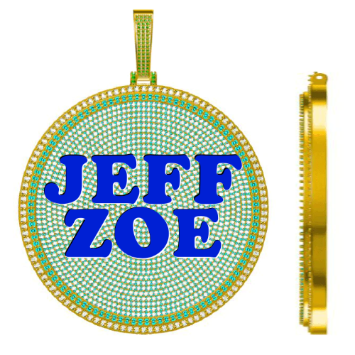 CUSTOM LETTER NECKLACE 3D BIG DISC
