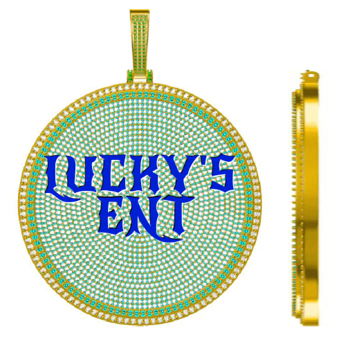 CUSTOM LETTER NECKLACE 3D BIG DISC