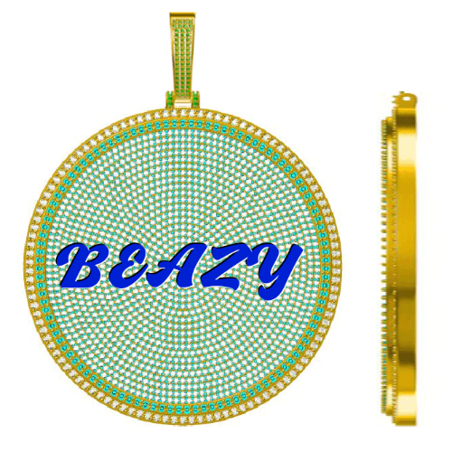 CUSTOM LETTER NECKLACE 3D BIG DISC