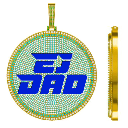 CUSTOM LETTER NECKLACE 3D BIG DISC