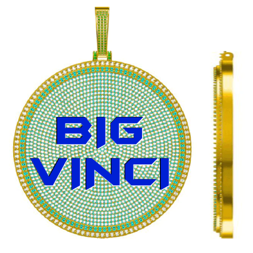 CUSTOM LETTER NECKLACE 3D BIG DISC