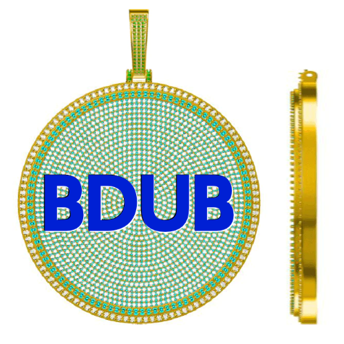 CUSTOM LETTER NECKLACE 3D BIG DISC