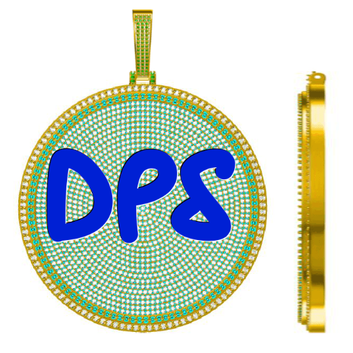 CUSTOM LETTER NECKLACE 3D BIG DISC