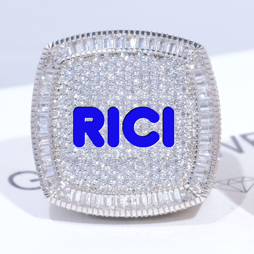 CUSTOM LETTER 3D ICED RING