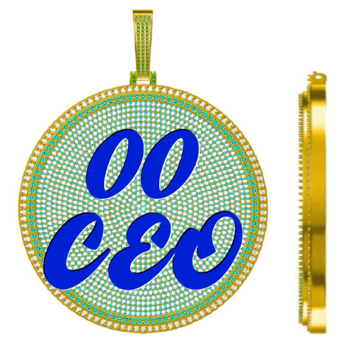 CUSTOM LETTER NECKLACE 3D BIG DISC