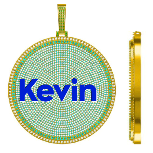 CUSTOM LETTER NECKLACE 3D BIG DISC