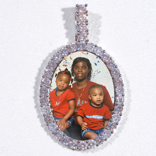 Large 3D Oval Custom Picture Pendant