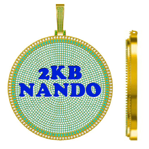 CUSTOM LETTER NECKLACE 3D BIG DISC