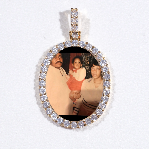 3D Oval Custom Picture Pendant