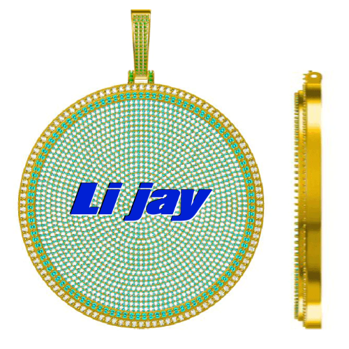 CUSTOM LETTER NECKLACE 3D BIG DISC