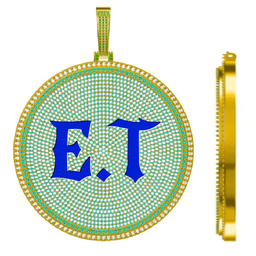 CUSTOM LETTER NECKLACE 3D BIG DISC