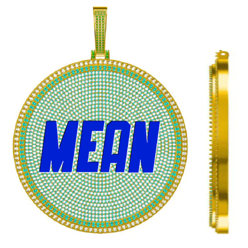 CUSTOM LETTER NECKLACE 3D BIG DISC