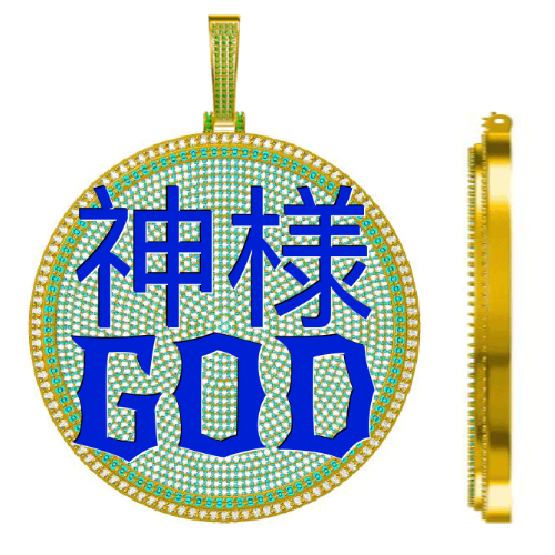 CUSTOM LETTER NECKLACE 3D BIG DISC