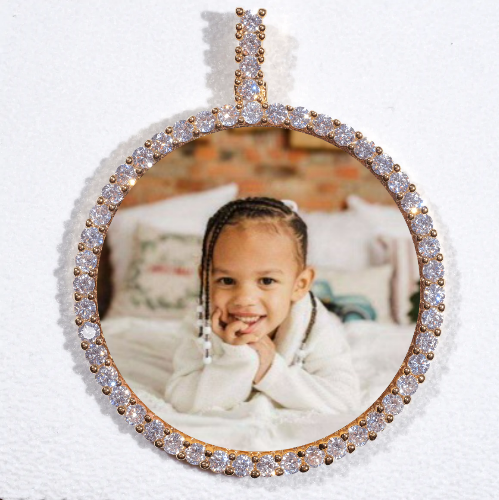 LARGE 3D CIRCLE CUSTOM PICTURE PENDANT