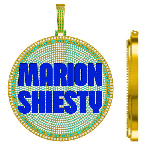 CUSTOM LETTER NECKLACE 3D BIG DISC