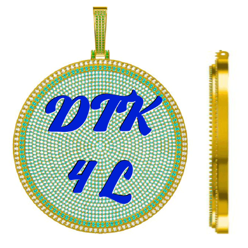 CUSTOM LETTER NECKLACE 3D BIG DISC