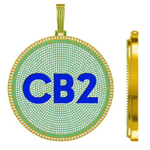CUSTOM LETTER NECKLACE 3D BIG DISC