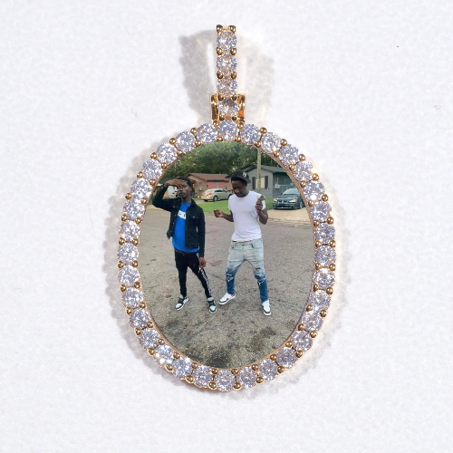 3D Oval Custom Picture Pendant