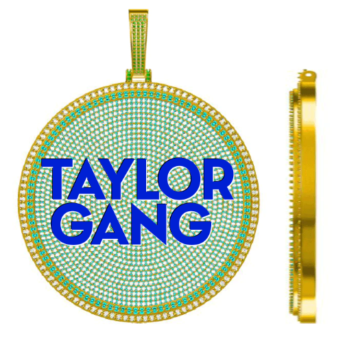 CUSTOM LETTER NECKLACE 3D BIG DISC