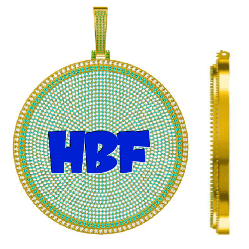 CUSTOM LETTER NECKLACE 3D BIG DISC