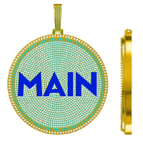 CUSTOM LETTER NECKLACE 3D BIG DISC