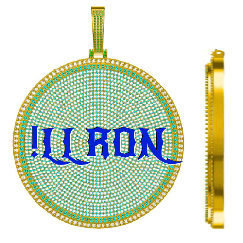 CUSTOM LETTER NECKLACE 3D BIG DISC