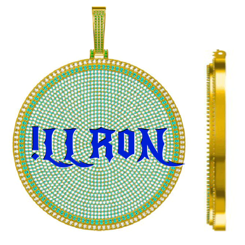CUSTOM LETTER NECKLACE 3D BIG DISC