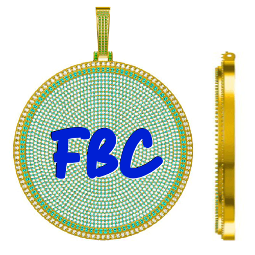 CUSTOM LETTER NECKLACE 3D BIG DISC