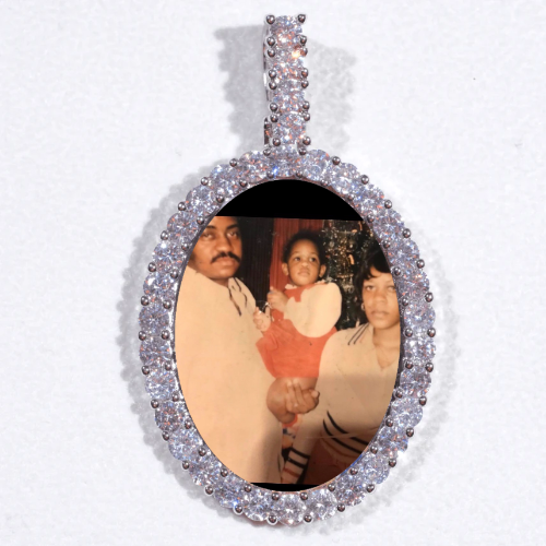 Large 3D Oval Custom Picture Pendant