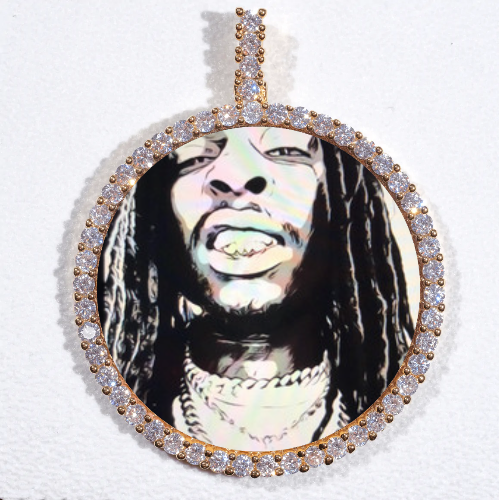 LARGE 3D CIRCLE CUSTOM PICTURE PENDANT