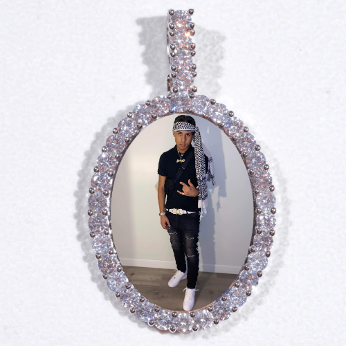 Large 3D Oval Custom Picture Pendant