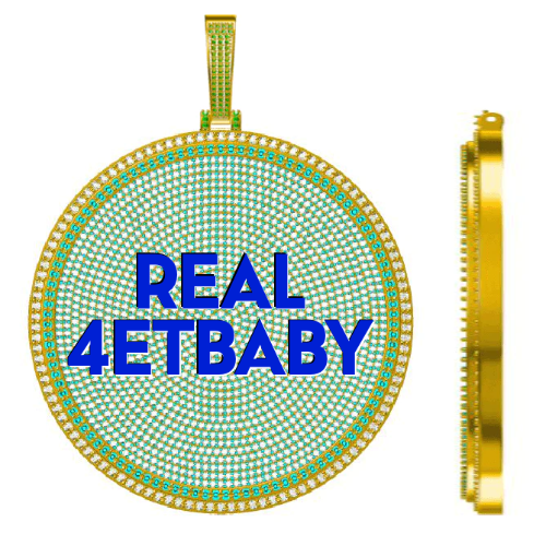 CUSTOM LETTER NECKLACE 3D BIG DISC
