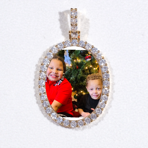 3D Oval Custom Picture Pendant