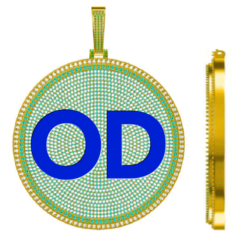 CUSTOM LETTER NECKLACE 3D BIG DISC