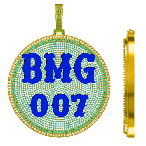 CUSTOM LETTER NECKLACE 3D BIG DISC