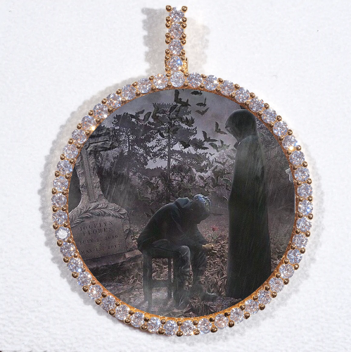 LARGE 3D CIRCLE CUSTOM PICTURE PENDANT